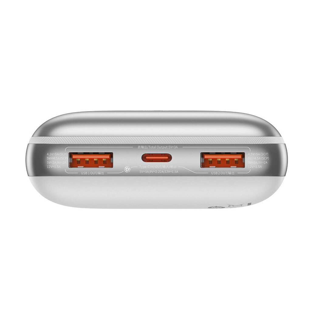 Baseus Baseus Pro 20000 mAh 22,5 W valge toiteplokk A-tüüpi USB-ga – C-tüüpi USB 3A 0,3 m kaabel (PPBD040302) (valge) цена и информация | Akupangad | hansapost.ee