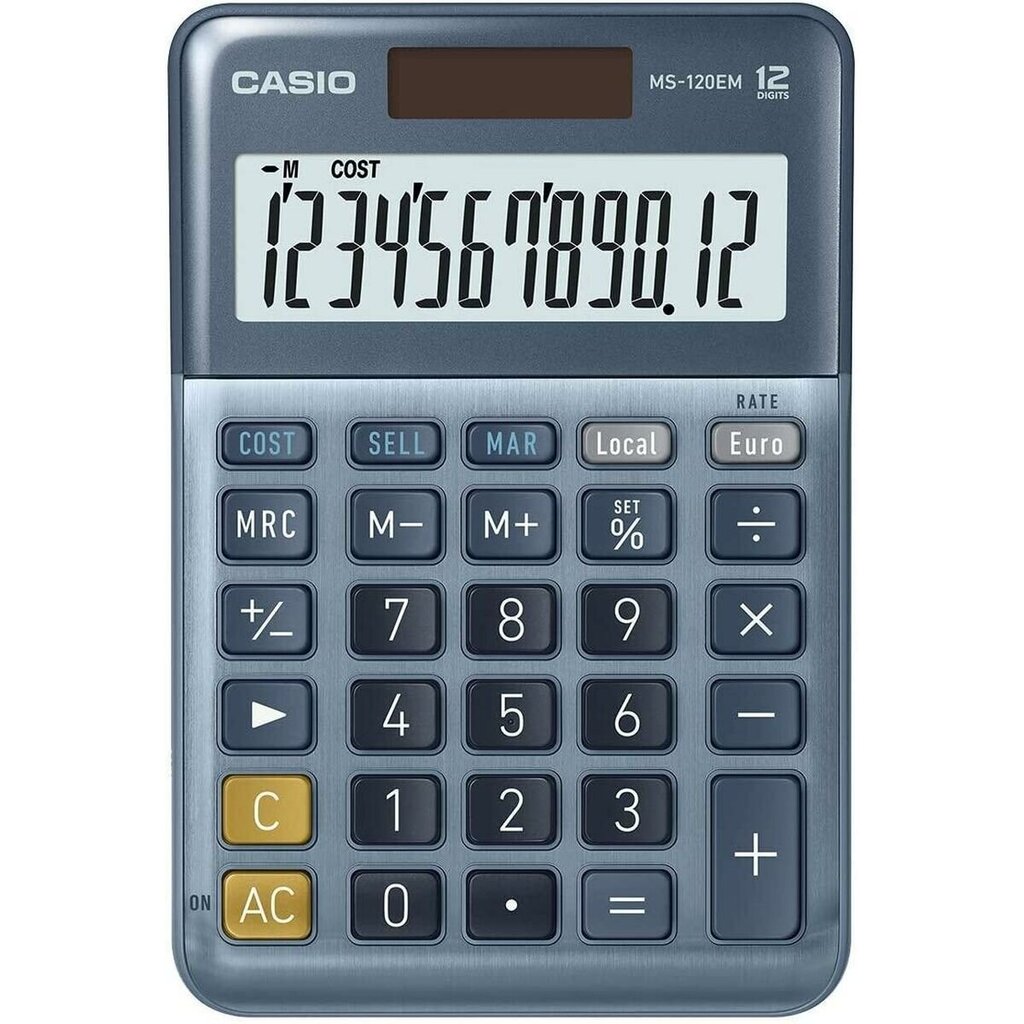 Kalkulaator Casio MS-120EM Sinine цена и информация | Kirjatarvikud | hansapost.ee