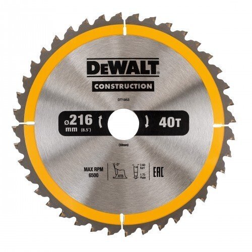 Lõikeketas Dewalt 216x30mm - DT1953-QZ цена и информация | Aiatööriistade varuosad | hansapost.ee