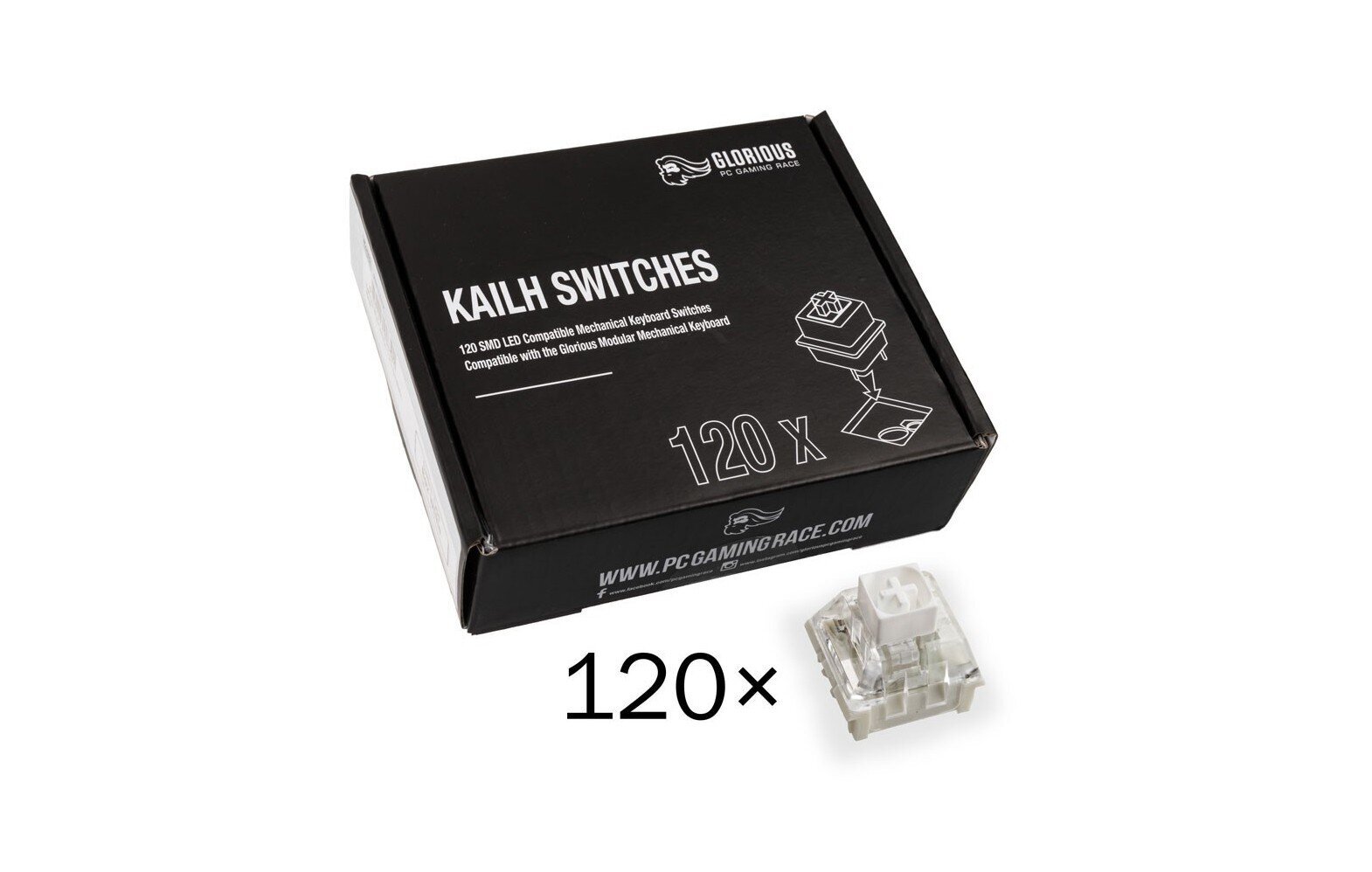 Glorious PC Gaming Race Kailh Box White Tactile & Clicky 120 vnt hind ja info | Klaviatuurid | hansapost.ee