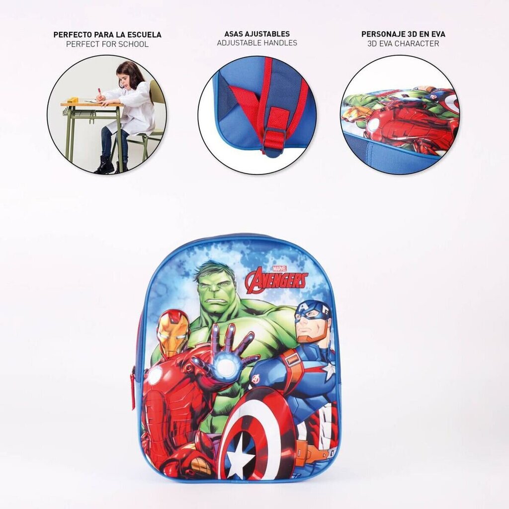 Kooliseljakott The Avengers Sinine (25 x 31 x 10 cm) hind ja info | Koolikotid ja seljakotid | hansapost.ee