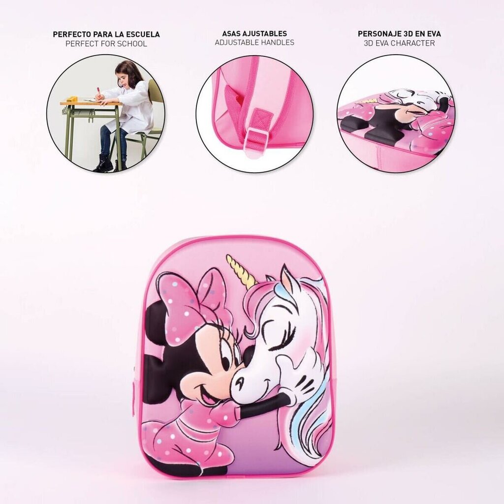 Kooliseljakott Minnie Mouse Roosa (25 x 31 x 10 cm) hind ja info | Koolikotid ja seljakotid | hansapost.ee