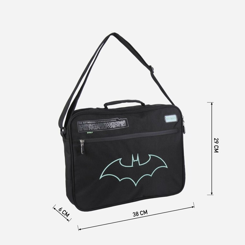 Kooli ranits Batman Must (29 x 6 x 38 cm) цена и информация | Koolikotid ja seljakotid | hansapost.ee