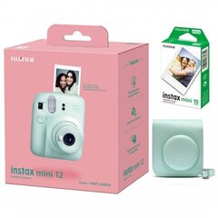 Fujifilm Instax Mini 12, Mint Green + Instax Mini Glossy (10 tk.) + Originaal ümbris hind ja info | Kiirpildikaamerad | hansapost.ee