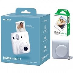 Fujifilm Instax Mini 12, Clay white + Instax Mini Glossy (10 tk.) + Originaal ümbris hind ja info | Kiirpildikaamerad | hansapost.ee