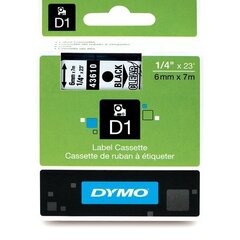 Dymo lint D1 6mmx7m must/läbip. 43610 /5 hind ja info | Printeritarvikud | hansapost.ee