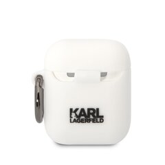 Karl Lagerfeld 3D Logo NFT Karl Head Silicone Case for Airpods 1|2 White цена и информация | Наушники | hansapost.ee