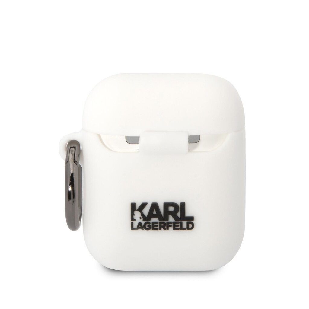 Karl Lagerfeld 3D Logo NFT Karl Head Silicone Case for Airpods 1|2 White цена и информация | Kõrvaklapid | hansapost.ee