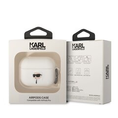 Karl Lagerfeld 3D Logo NFT Karl Head Silicone Case for Airpods Pro White hind ja info | Kõrvaklappide tarvikud | hansapost.ee