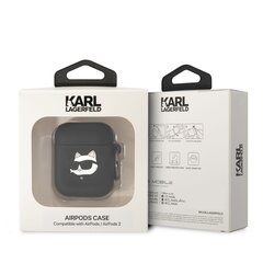 Karl Lagerfeld 3D Logo NFT Choupette Head Silicone Case for Airpods 1|2 Black цена и информация | Аксессуары для наушников | hansapost.ee