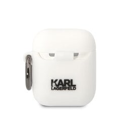 Karl Lagerfeld 3D Logo NFT Choupette Head Silicone Case for Airpods 1|2 White цена и информация | Аксессуары для наушников | hansapost.ee