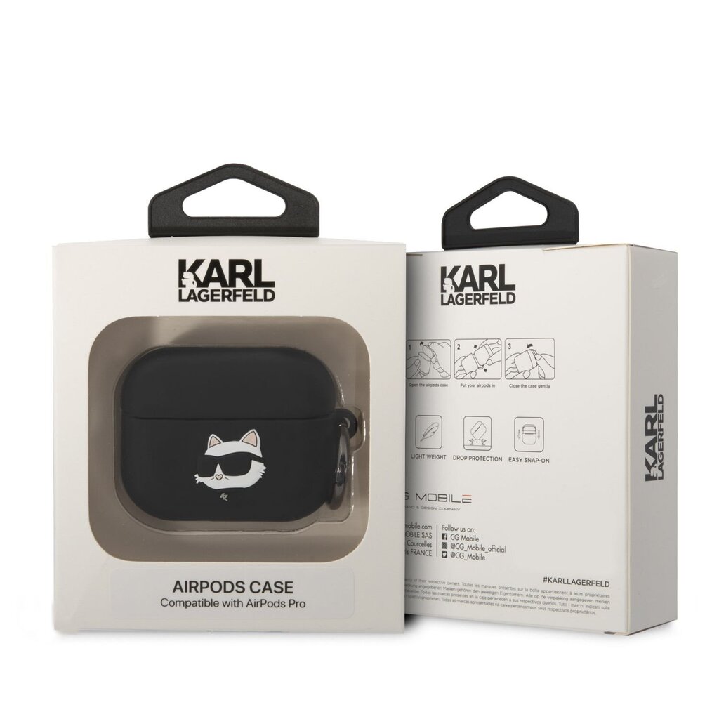 Karl Lagerfeld 3D Logo NFT Choupette Head Silicone Case for Airpods Pro Black цена и информация | Kõrvaklappide tarvikud | hansapost.ee