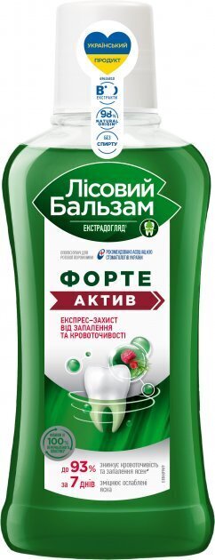  Suuvesi Lesnoj Balzam Forte Aktiv, 400 ml цена и информация | Hambaharjad, hampapastad ja suuloputusvedelikud | hansapost.ee