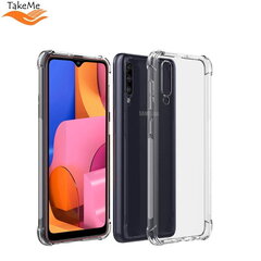 Telefoniümbris TakeMe Anti-Shock Extra Protection 0,5 mm tagakaane ümbris Samsung Galaxy A20s (A207F) läbipaistev hind ja info | Telefonide kaitsekaaned ja -ümbrised | hansapost.ee