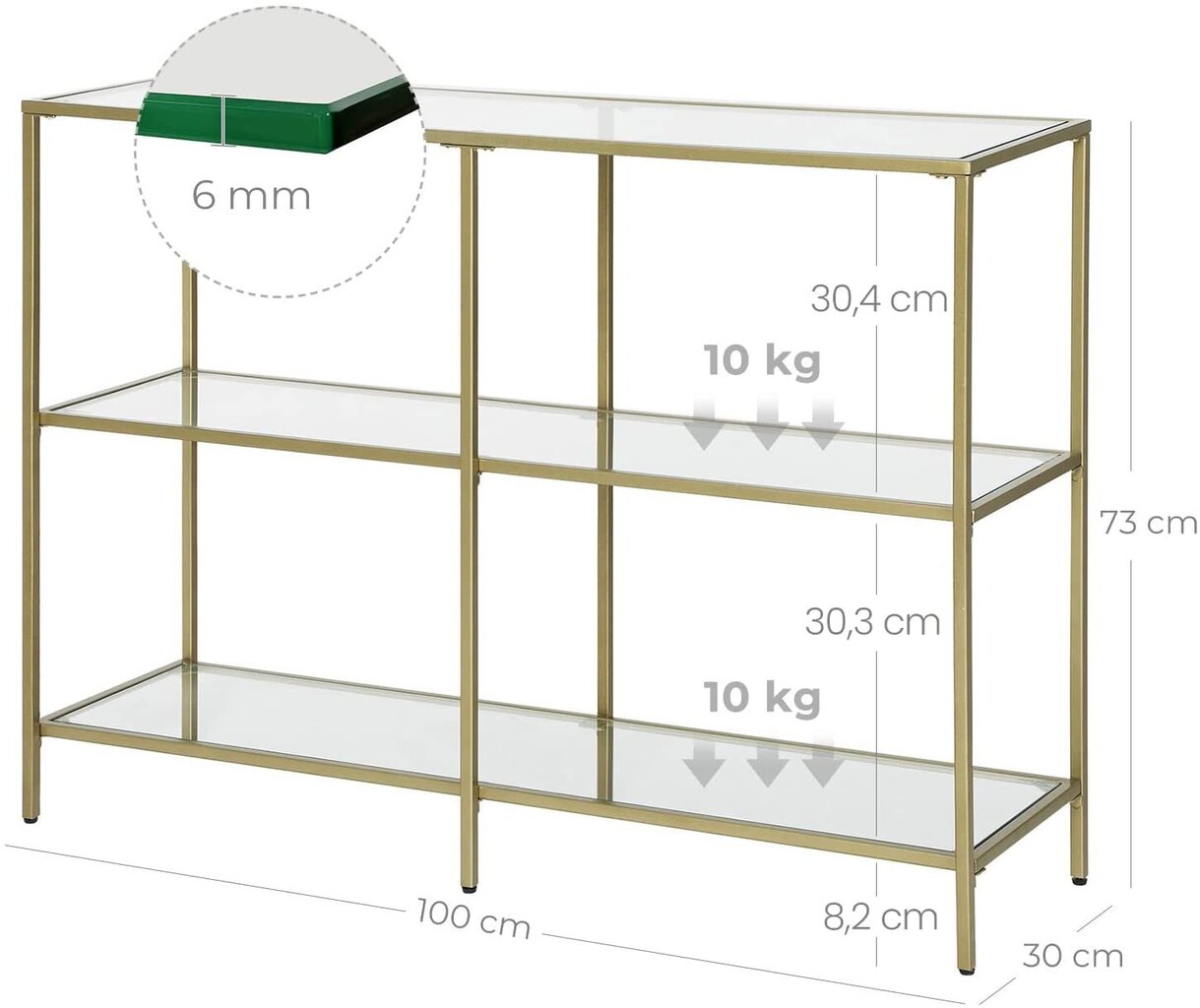 Konsool Leobert LGT27G, kuldne цена и информация | Konsoollauad | hansapost.ee