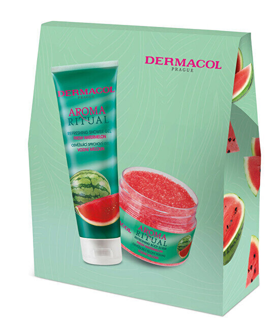 Kosmeetika kinkekomplekt Dermacol Aroma Ritual Watermelon III: dušigeel, 250 ml + kehakoorija, 200 g цена и информация | Dušigeelid, õlid | hansapost.ee