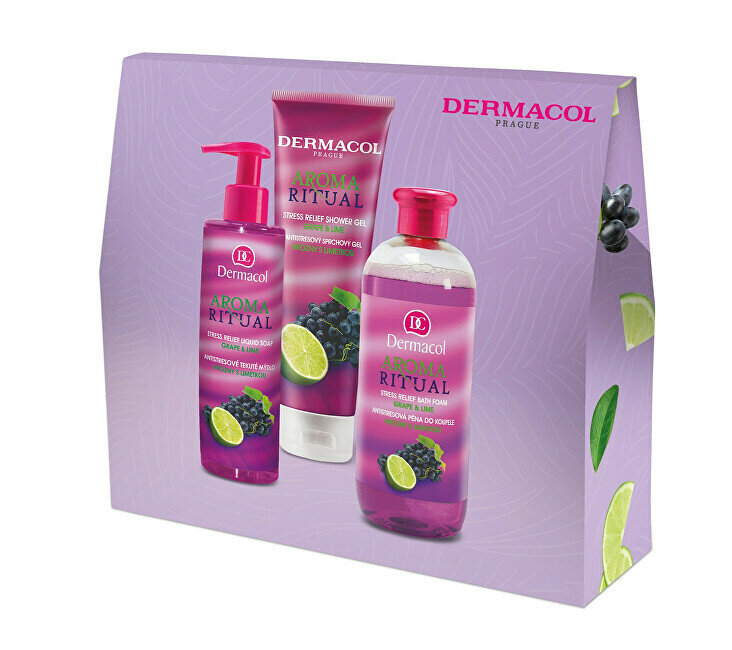 Komplekt Dermacol Aroma Ritual Grapes with Lime: dušigeel 250 ml + vedel käteseep 250 ml + vannivaht 500 ml цена и информация | Dušigeelid, õlid | hansapost.ee