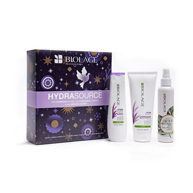 Komplekt kuivadele juustele Biolage HydraSource: juuksešampoon, 250 ml + palsam, 150 ml + pihusti, 100 ml hind ja info | Juuksemaskid, õlid ja seerumid | hansapost.ee