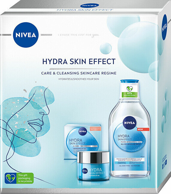 Niisutav kosmeetikakomplekt Nivea Hydra Skin Effect: mitsellaarvesi, 400 ml + igapäevane näogeel, 50 ml hind ja info | Näopuhastusvahendid | hansapost.ee