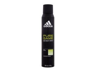 Pihustatav deodorant Adidas Pure Game, 200 ml цена и информация | Парфюмированная косметика для мужчин | hansapost.ee