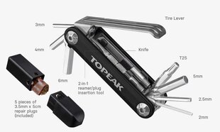 Комбинированный ключ Topeak Tubi 11, 11 функций цена и информация | Topeak Велосипеды, самокаты, ролики, скейтборды | hansapost.ee