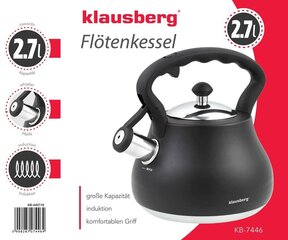 чайник klausberg со свистком 2,7 л kb-7446 цена и информация | Чайники, кофейники | hansapost.ee