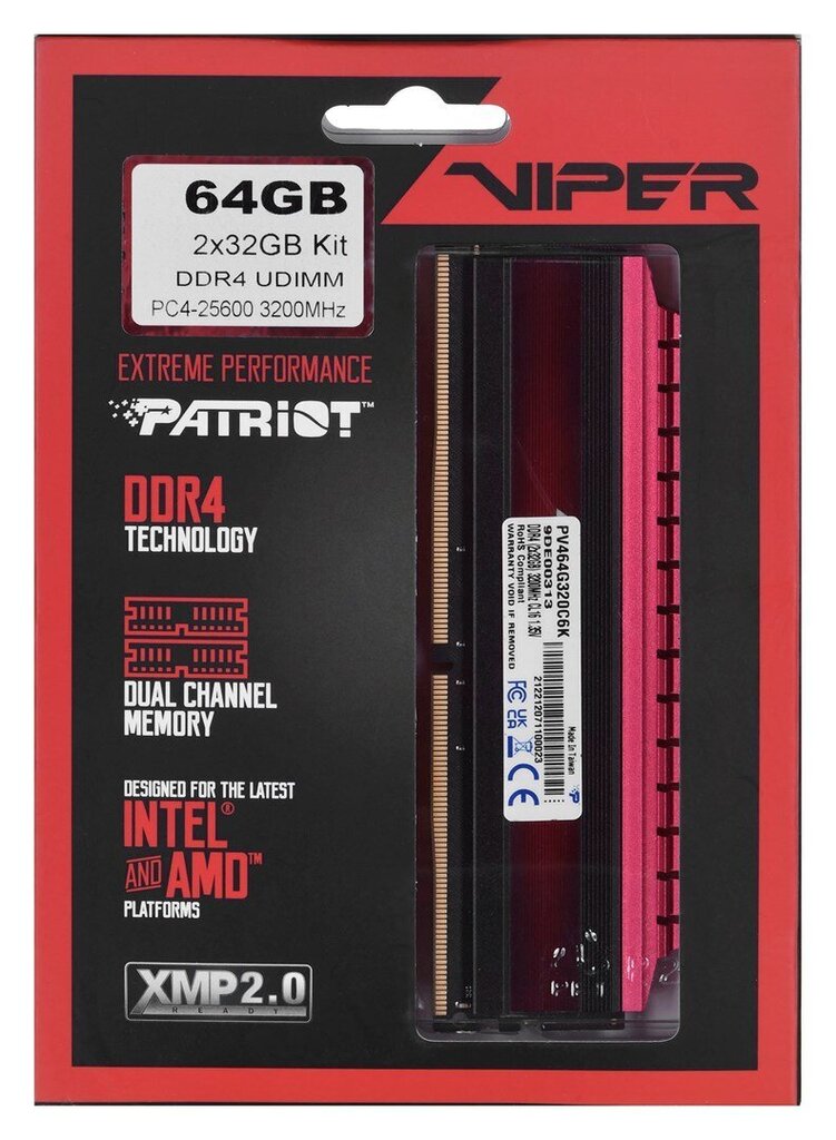 Patriot Viper 4 (PV464G320C6K) цена и информация | Operatiivmälu | hansapost.ee