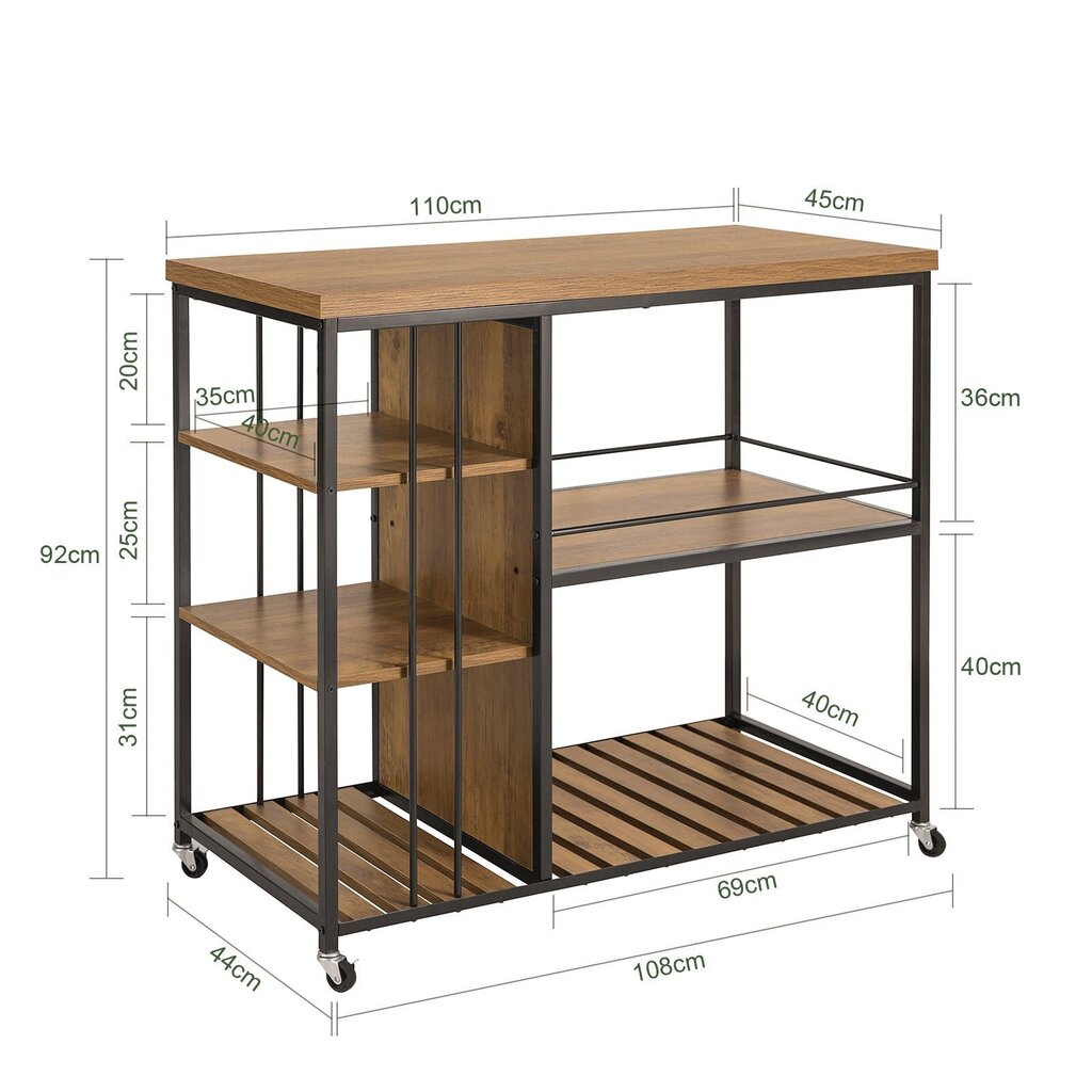 Riiul SoBuy SVW18-F, pruun hind ja info | Riiulid | hansapost.ee