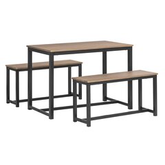 Столовый набор из 3-х предметов SoBuy OGT25-N, коричневый цвет цена и информация | Комплекты мебели для столовой | hansapost.ee