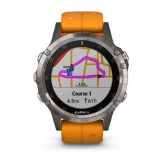 Garmin fēnix® 5 Plus Sapphire Titanium/Ember Orange hind ja info | Nutikellad, laste nutikellad | hansapost.ee