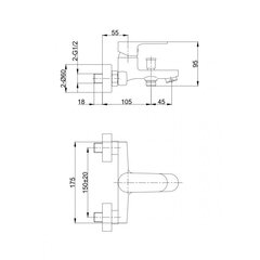 Dušisegisti Nero, seinale kinnitatav, ilma dušita price and information | Bathroom faucets | hansapost.ee