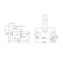 Vannitoasegisti SENJA, seinale kinnitatav, ilma dušita price and information | Bathroom faucets | hansapost.ee