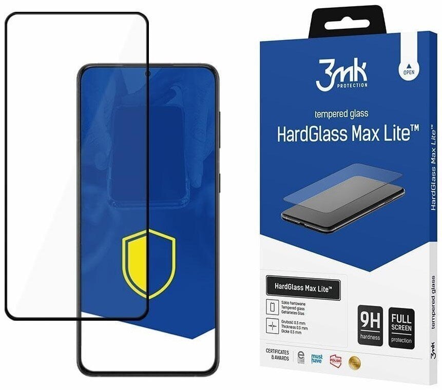 LCD kaitsev karastatud klaas 3MK Hard Glass Max Lite Xiaomi Redmi Note 12 Pro/12 Pro+ must цена и информация | Ekraani kaitseklaasid ja kaitsekiled | hansapost.ee