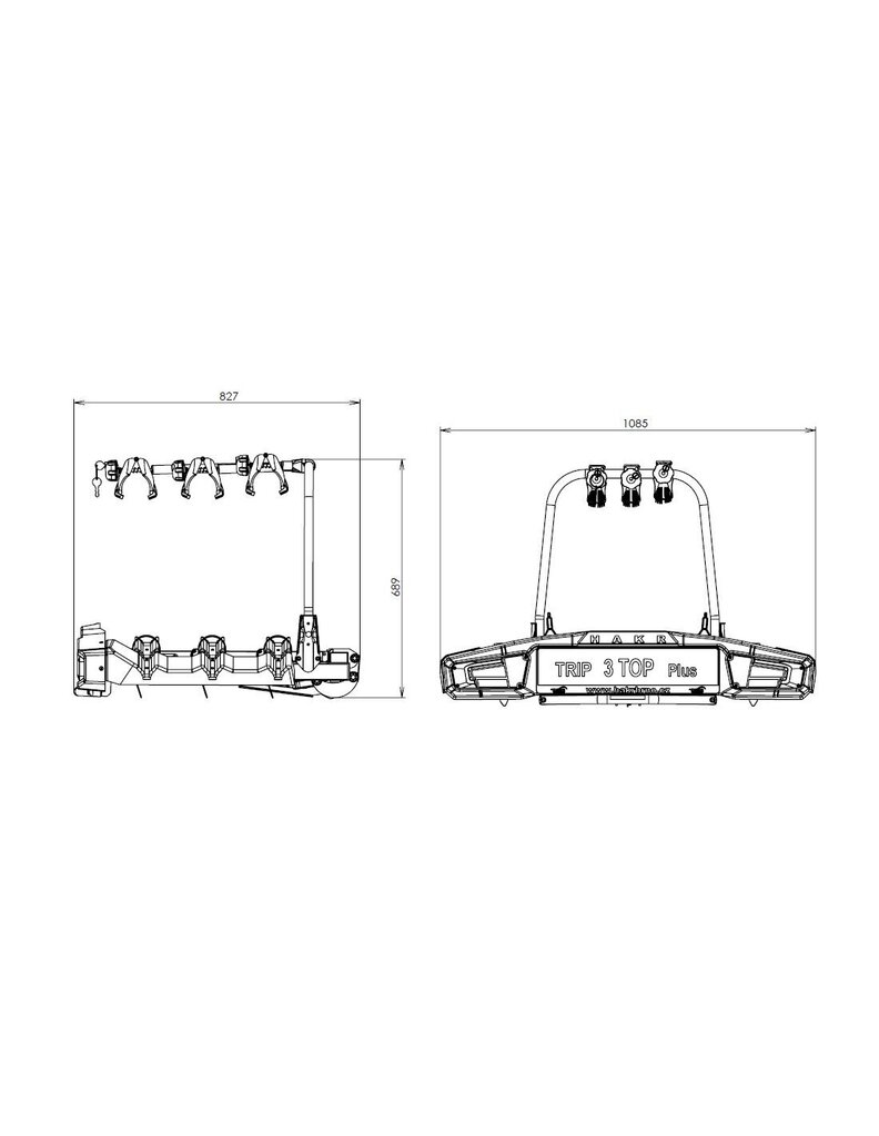 HAKR Trip 3 TOP Plus jalgrattahoidik, 3 jalgratta kinnitamiseks auto konksu külge, kokkupandav hind ja info | Rattahoidjad | hansapost.ee