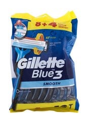 Ühekordsed raseerijad meestele Gillette Blue3 Smooth, 12 tk hind ja info | Raseerimisvahendid | hansapost.ee