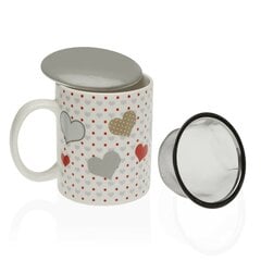 Чашка с заварочным фильтром Versa, сердца, керамика цена и информация | Стаканы, фужеры, кувшины | hansapost.ee