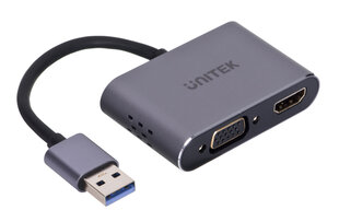 UNITEK ADAPTER USB-A - HDMI & VGA, FULLHD, M/F hind ja info | USB adapterid ja jagajad | hansapost.ee