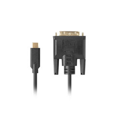 Кабель USB C — DVI-D Lanberg CA-CMDV-10CU-0030-BK 3 m Чёрный цена и информация | Кабели и провода | hansapost.ee