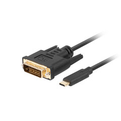 Кабель USB C — DVI-D Lanberg CA-CMDV-10CU-0005-BK Чёрный 500 cm цена и информация | Кабели и провода | hansapost.ee