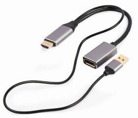 Gembird A-HDMIM-DPF-02 videokaabli adapter 0,1 m HDMI Type A (Standardne) DisplayPort must hind ja info | USB adapterid ja jagajad | hansapost.ee