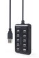 Gembird UHB-U2P10P-01, USB 2.0 hind ja info | USB adapterid ja jagajad | hansapost.ee