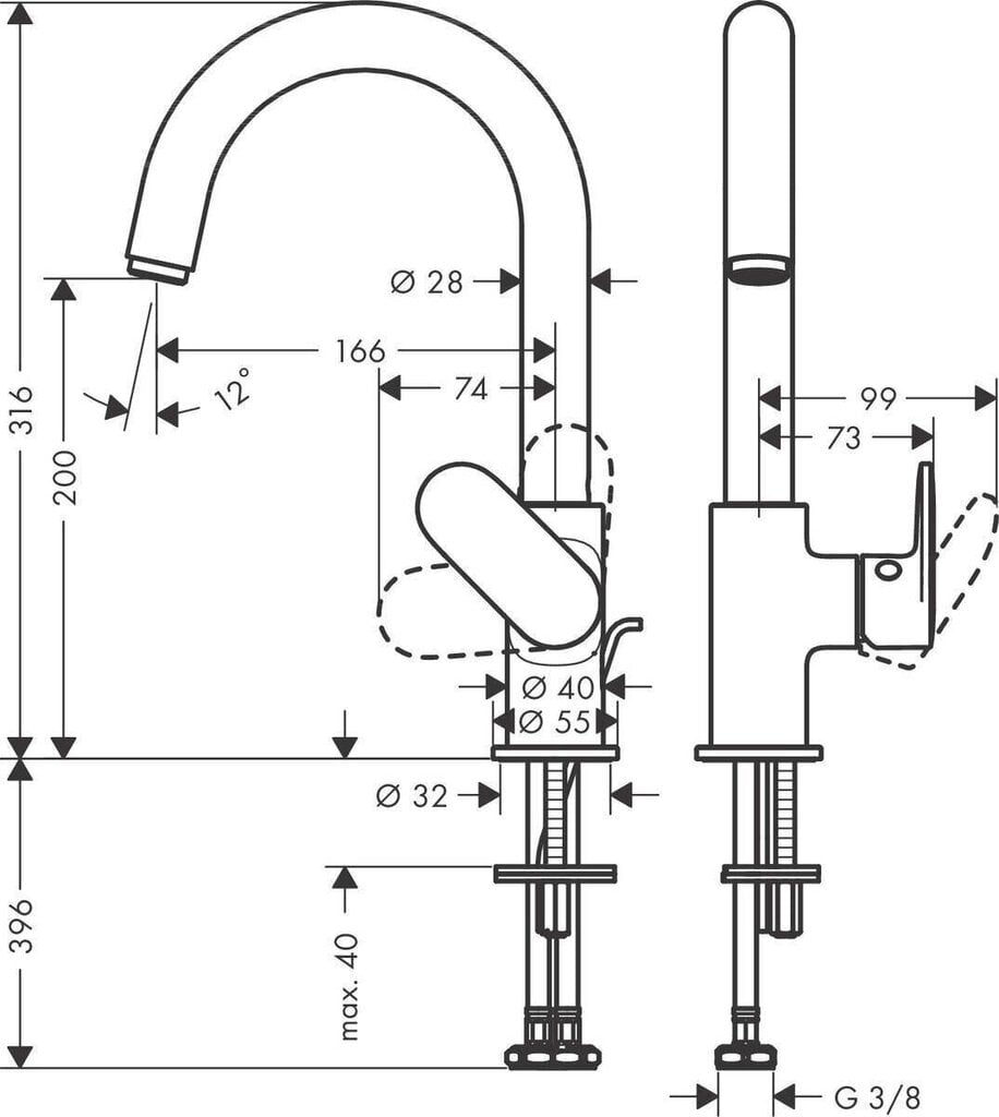 Hansgrohe valamusegisti Vernis Blend, 71554000 hind ja info | Vannitoa segistid | hansapost.ee