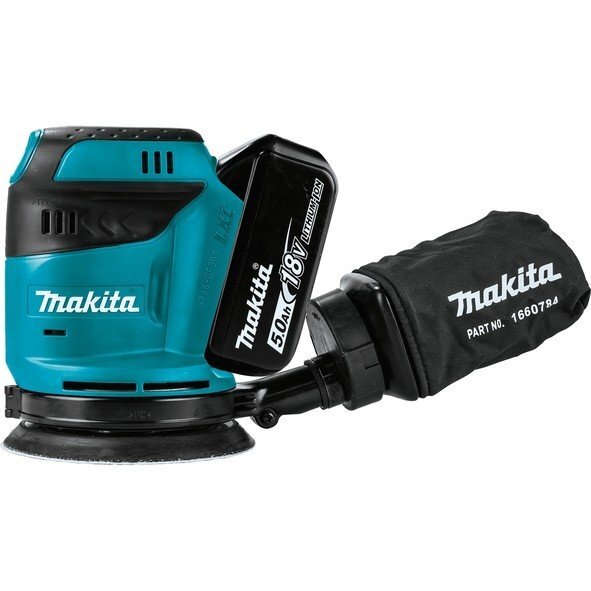 Akuekstsentriklihvija Makita 18V 125mm 2x5,0Ah Li-Ion (DBO180RTJ) цена и информация | Lihvmasinad | hansapost.ee