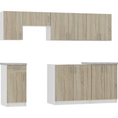 Комплект кухонных шкафчиков NORE Lima 2.4 м, дубового/белого цвета цена и информация | Кухонные гарнитуры | hansapost.ee