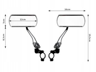 Комплект велосипедных зеркал L9C, черный цвет цена и информация | Другие аксессуары для велосипеда | hansapost.ee
