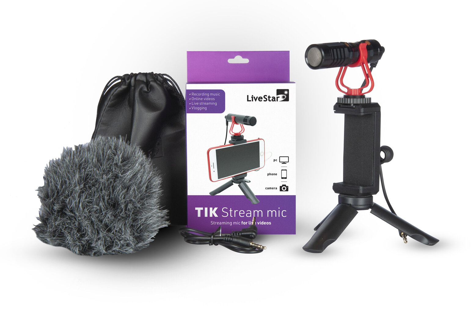 LiveStar TIK Stream alusega mikrofon цена и информация | Mikrofonid | hansapost.ee