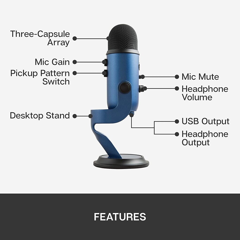 Lauamikrofon Blue Microphones Yeti 988-000232 hind ja info | Mikrofonid | hansapost.ee