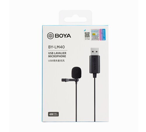 Juhtmega stereomikrofon Boya Lavalier BY-LM40 цена и информация | Mikrofonid | hansapost.ee