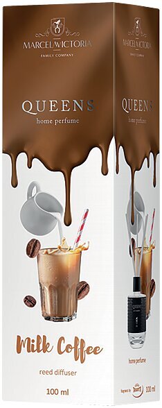 Kodulõhnastaja Marcela Victoria Queens Reed Diffuser Milk Coffee, 100 ml цена и информация | Lõhnapulgad ja kodulõhnastajad | hansapost.ee