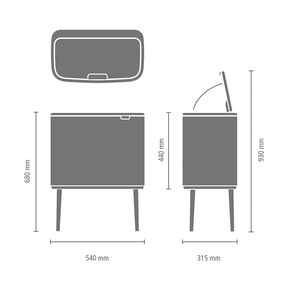 Prügikast, Bo Touch Bin 36L White цена и информация | Prügikastid | hansapost.ee